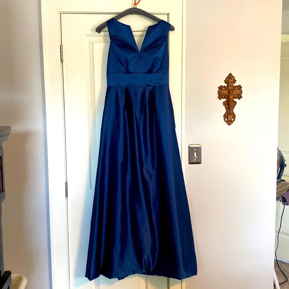 JJ’s House Floor Length Sleeveless Dress, ink blue